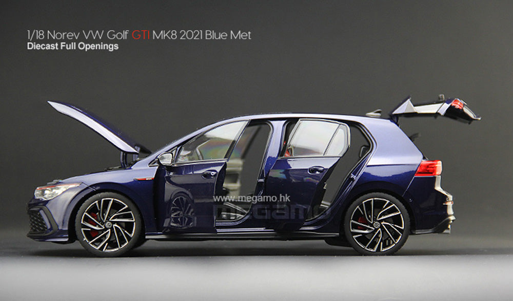 1/18 Norev Volkswagen VW Golf GTI MK8 2021 Blue Diecast Full
