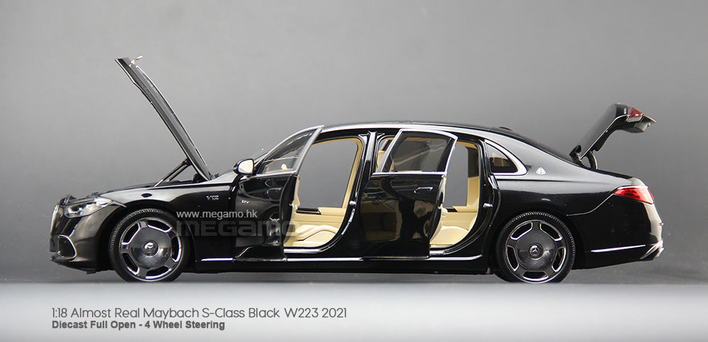 1/18 Almost Real Mercedes-Maybach S680 W223 Z223 Obsidian Black 4 Whee