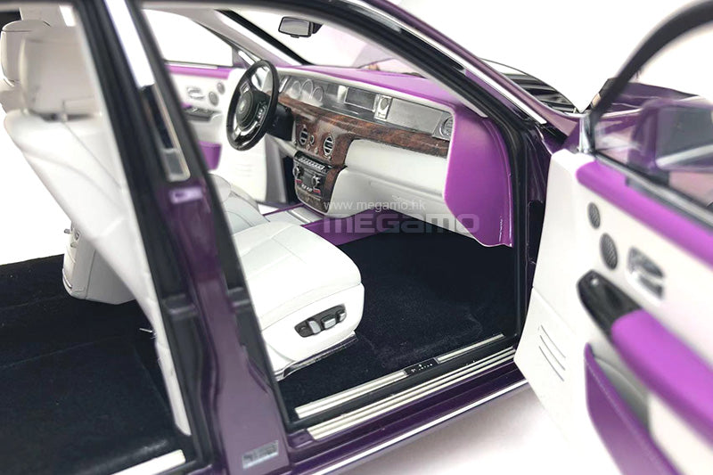 1/18 Rolls Royce Phantom VIII 8th 2018-2023 Purple Silver Hood Diecast Full Open Ltd 149 Pcs