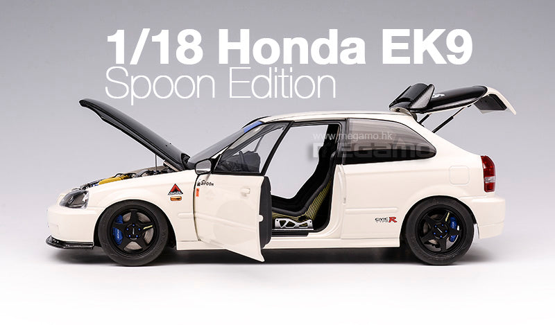 Pre Order 1/18 Motorhelix Honda Civic Type R EK9 Spoon Edition Yellow White Ltd 699 Pcs JDM Diecast Full Open