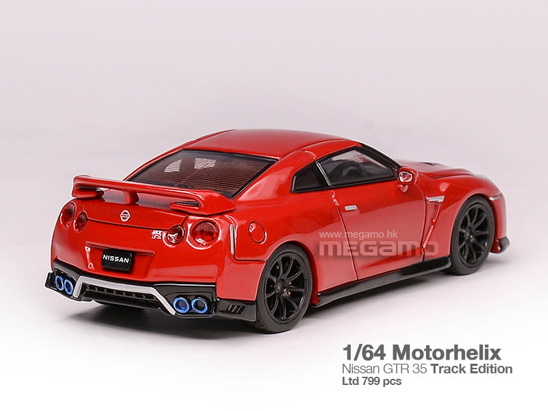 Pre Order Free Shipping 1/64 Motorhelix Nissan Skyline GT-R R35 Track Edition Open Bonnet Diecast Model