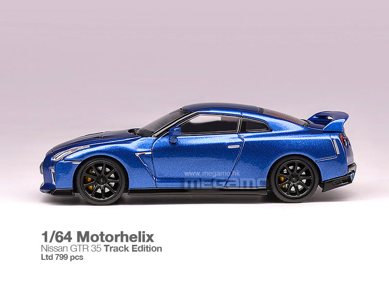 Pre Order Free Shipping 1/64 Motorhelix Nissan Skyline GT-R R35 Track Edition Open Bonnet Diecast Model