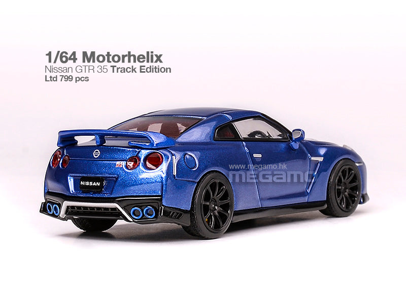 Pre Order Free Shipping 1/64 Motorhelix Nissan Skyline GT-R R35 Track Edition Open Bonnet Diecast Model