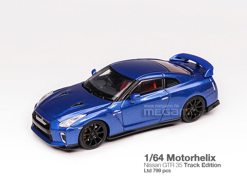 Pre Order Free Shipping 1/64 Motorhelix Nissan Skyline GT-R R35 Track Edition Open Bonnet Diecast Model