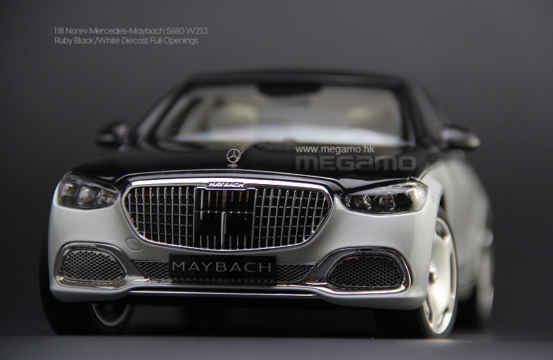 1/18 Norev Mercedes-Maybach S680 W223 Ruby Black White, Gold Black