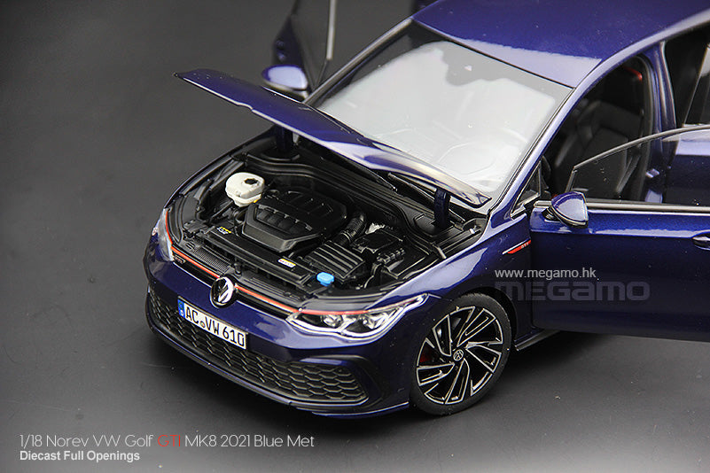 1/18 Norev Volkswagen VW Golf GTI MK8 2021 Blue Diecast Full 