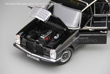 1968 Mercedes-benz 200 Taxi Black 1/18 Diecast Model Car By Norev
