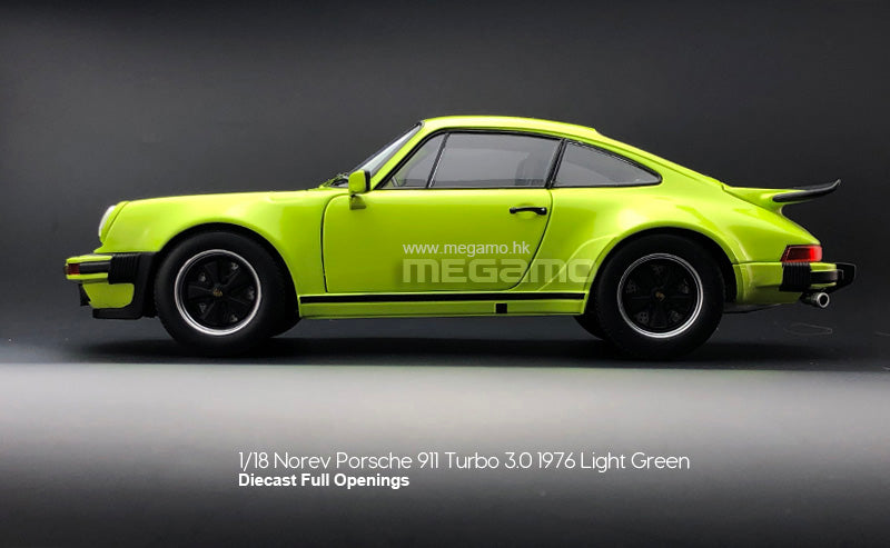 1/18 Norev Porsche 911 930 Turbo 3.0 1976 Light Green Diecast Full Openings