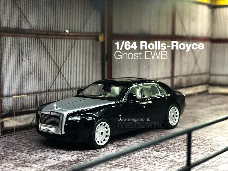 Free Shipping 1/64 Rolls Royce Ghost EWB 2011 Black/Silver Diecast