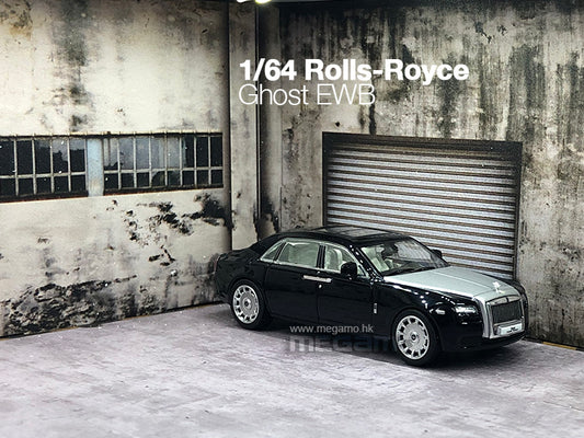 Free Shipping 1/64 Rolls Royce Ghost EWB 2011 Black/Silver Diecast