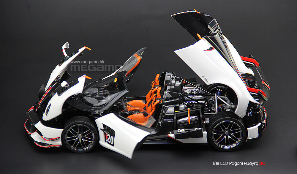 1/18 LCD Pagani Huayra Roadster BC Silver White Diecast Full Openings