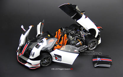 1/18 LCD Pagani Huayra Roadster BC Silver White Diecast Full Openings