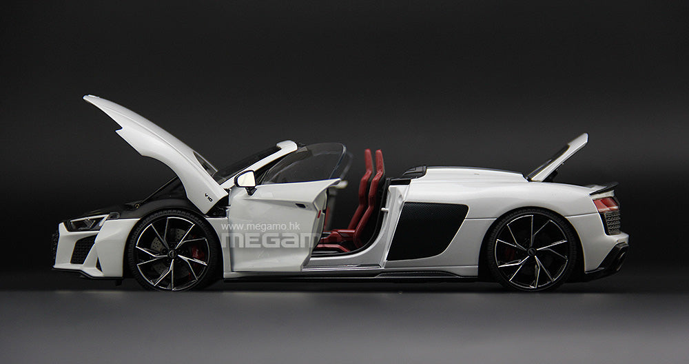 1/18 Kengfai AUDI R8 Spyder Coupe 2021 White Silver Nardo Grey Blue Black  Diecast Full Open