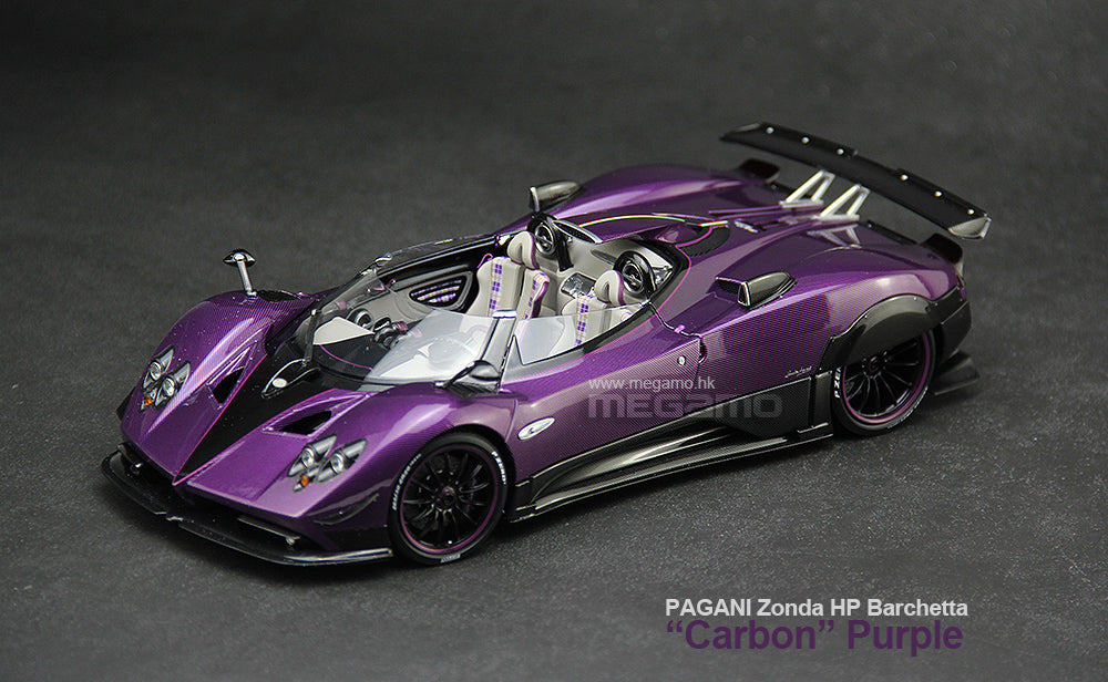 1/18 LCD Pagani Zonda HP Barchetta Purple Diecast Full Open - Blue