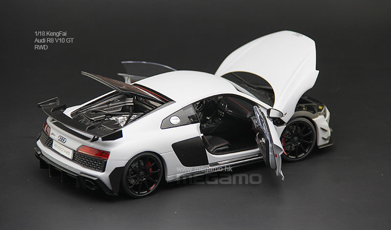 1/18 Kengfai AUDI R8 GT Matte Suzuka Grey Red Green Diecast Full Open –  MEGAMO