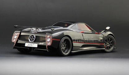 1/18 Almost Real AR+ Pagani Zonda F 2005 Gloss Carbon Black with Red Stripe Diecast Full Open Ltd 1008 Pcs