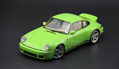1/18 Almost Real RUF SCR CRT Porsche 911 Mexico Blue Blossom Yellow Green Diecast Full Open