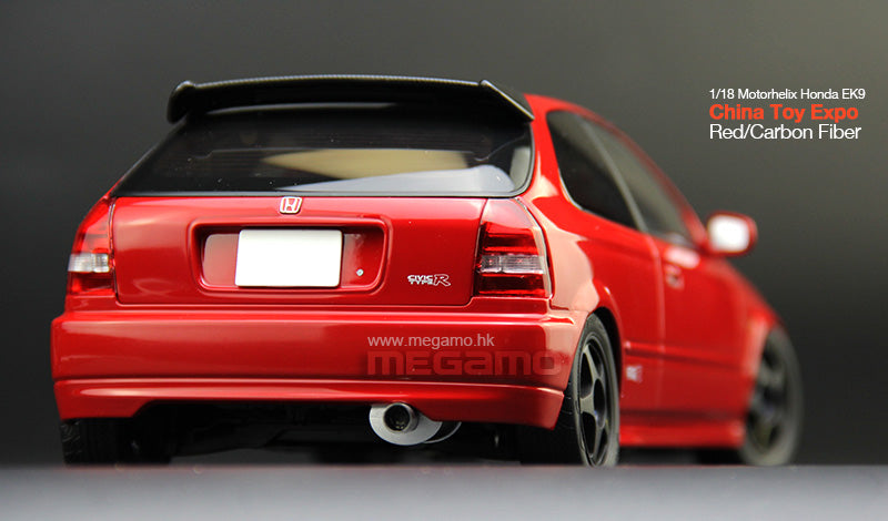 1/18 Motorhelix Honda Civic Type R EK9-120 China Toy Expo Red Black Carbon Hood Ltd 599 Pcs JDM Diecast Full Open