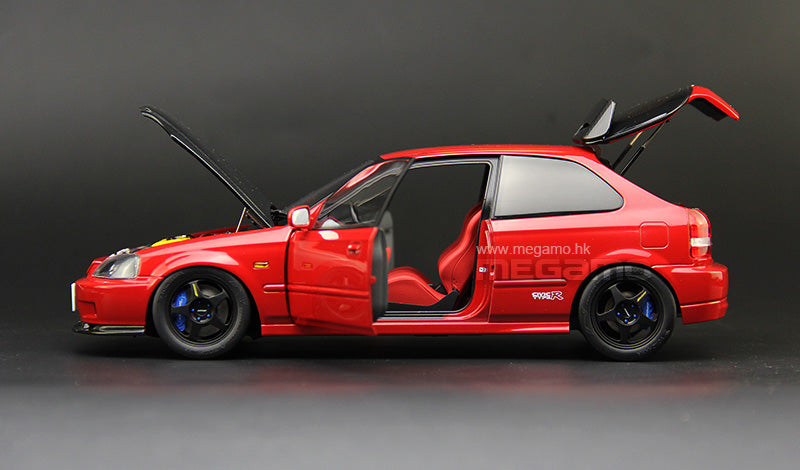 1/18 Motorhelix Honda Civic Type R EK9-120 China Toy Expo Red Black Carbon Hood Ltd 599 Pcs JDM Diecast Full Open