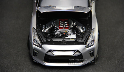 1/18 Motorhelix Nissan Skyline GT-R R35 50th Anniversary Diecast Full Open with Engine Model