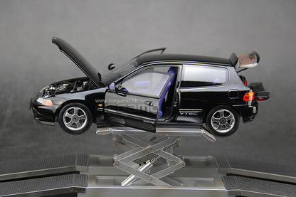 1/18 LCD Honda Civic EG6 SiRII 1995 Red Blue Black JDM with Cross Lift Diecast Full Open Initial-D