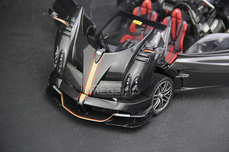 1/18 LCD Pagani Huayra Roadster BC Carbon Black Diecast Full Openings