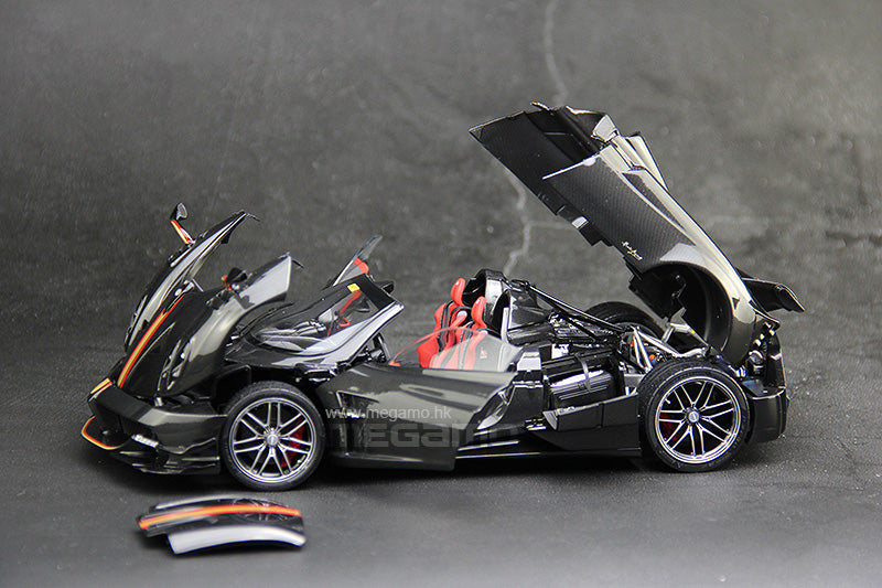 1/18 LCD Pagani Huayra Roadster BC Carbon Black Diecast Full Openings