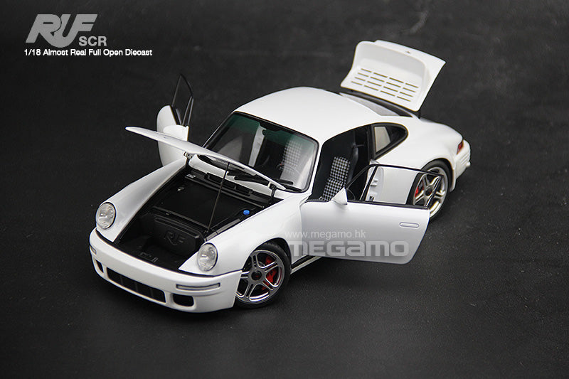 1/18 Almost Real RUF SCR Porsche 911 964 White Diecast Full Open Ltd 504 Pcs