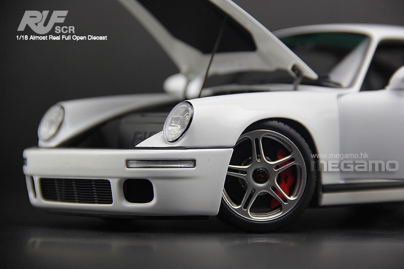 1/18 Almost Real RUF SCR Porsche 911 964 White Diecast Full Open Ltd 504 Pcs