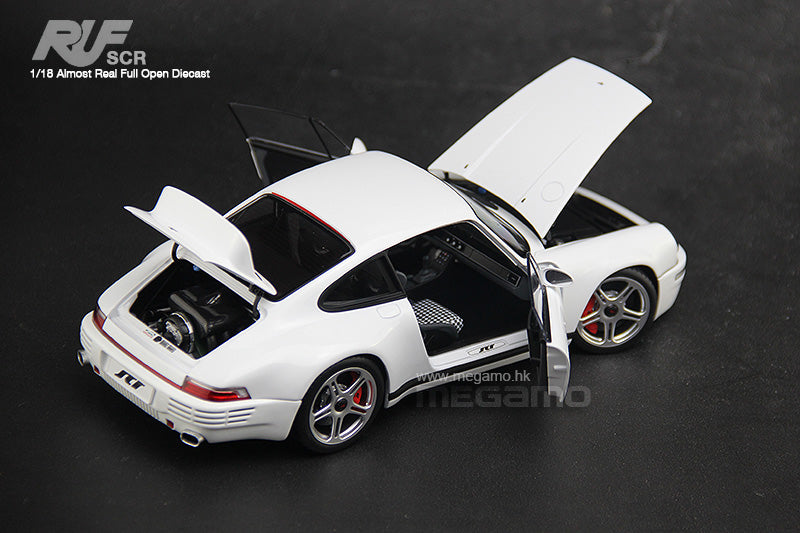 1/18 Almost Real RUF SCR Porsche 911 964 White Diecast Full Open Ltd 504 Pcs