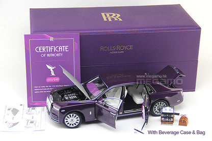 1/18 Rolls Royce Phantom VIII 8th 2018-2023 Purple Silver Hood Diecast Full Open Ltd 149 Pcs