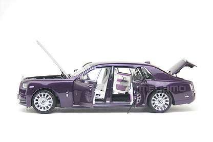 1/18 Rolls Royce Phantom VIII 8th 2018-2023 Purple Silver Hood Diecast Full Open Ltd 149 Pcs