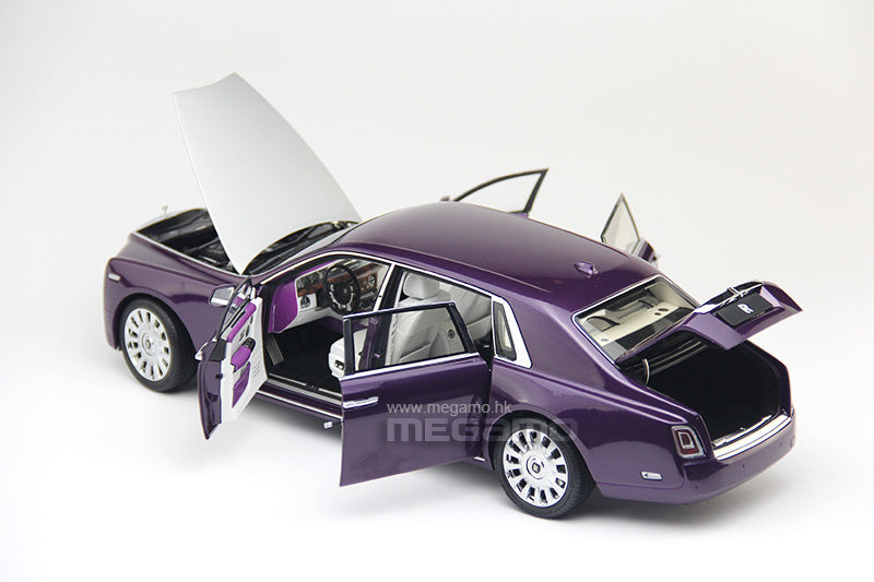 1/18 Rolls Royce Phantom VIII 8th 2018-2023 Purple Silver Hood Diecast Full Open Ltd 149 Pcs