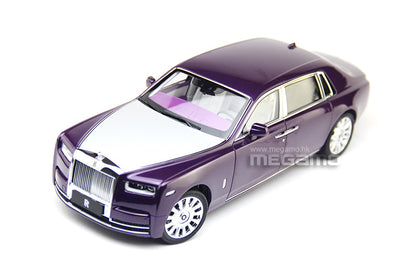 1/18 Rolls Royce Phantom VIII 8th 2018-2023 Purple Silver Hood Diecast Full Open Ltd 149 Pcs