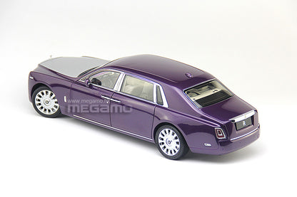 1/18 Rolls Royce Phantom VIII 8th 2018-2023 Purple Silver Hood Diecast Full Open Ltd 149 Pcs