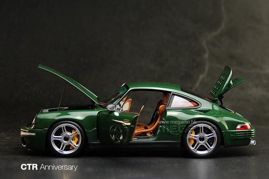 1/18 Almost Real RUF CTR Anniversary Irish Green Porsche 911 964 Diecast Full Open