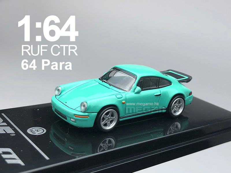 1/64 PARA 64 Porsche 911 RUF CTR Yellowbird 1987 Blossom Yellow Green Diecast Model