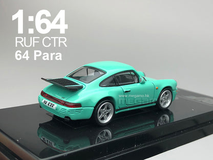 1/64 PARA 64 Porsche 911 RUF CTR Yellowbird 1987 Blossom Yellow Green Diecast Model