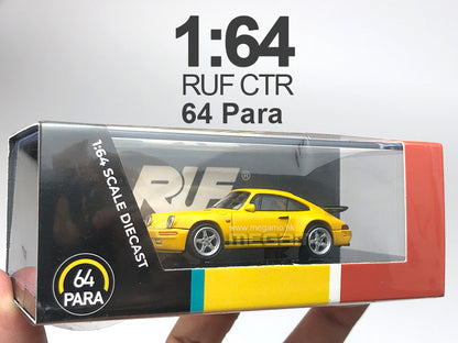 1/64 PARA 64 Porsche 911 RUF CTR Yellowbird 1987 Blossom Yellow Green Diecast Model