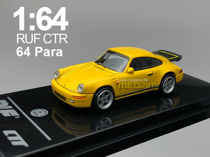 1/64 PARA 64 Porsche 911 RUF CTR Yellowbird 1987 Blossom Yellow Green Diecast Model