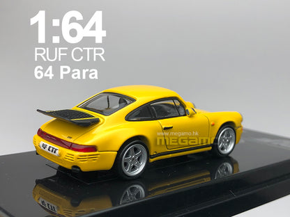 1/64 PARA 64 Porsche 911 RUF CTR Yellowbird 1987 Blossom Yellow Green Diecast Model