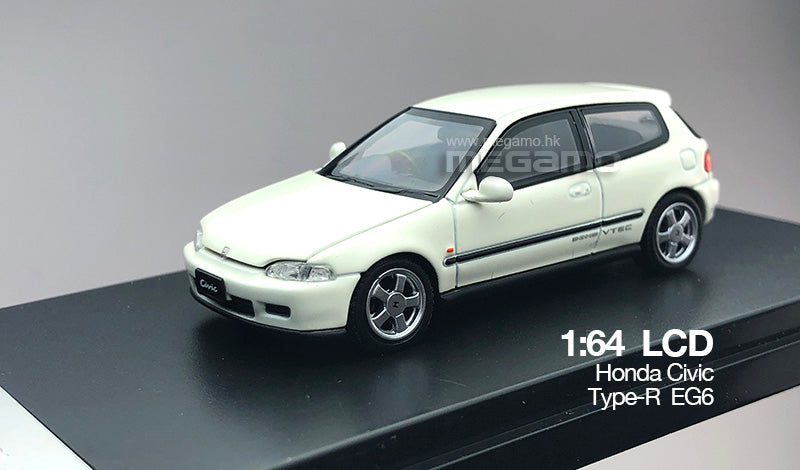 Free Shipping 1/64 LCD Honda Civic EG6 1995 Red Blue Yellow White Black Silver JDM Open bonnet