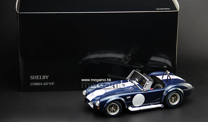 1/18 Kyosho Shelby Cobra 427 S/C Saphire Blue Silver Dark Blue Diecast Full  Open