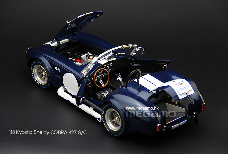 1/18 Kyosho Shelby Cobra 427 S/C Saphire Blue Silver Dark Blue