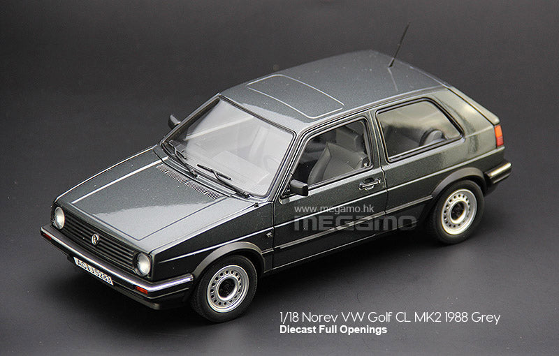 1/18 Norev Volkswagen VW Golf CL 1988 MK2 Grey Diecast Full Openings