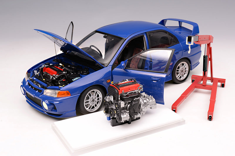 1/18 Pre Order Motorhelix Mitsubishi Lancer EVO IV 4th White Red Blue JDM Diecast Full Open