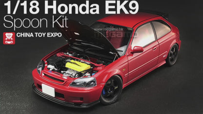 1/18 Motorhelix Honda Civic Type R EK9-120 China Toy Expo Red Black Carbon Hood Ltd 599 Pcs JDM Diecast Full Open