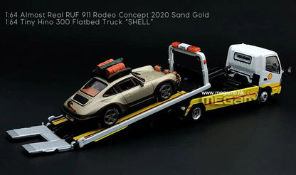 1/64 Almost Real RUF 911 Rodeo Concept + Tiny HINO 300 Flatbed Truck