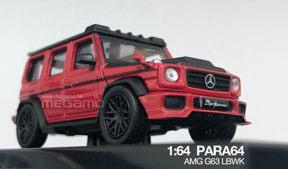 1/64 PARA 64 Mercedes-Benz AMG G63 LBWK White Red Diecast Model