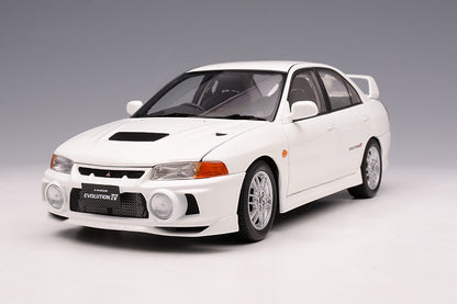 1/18 Pre Order Motorhelix Mitsubishi Lancer EVO IV 4th White Red Blue JDM Diecast Full Open